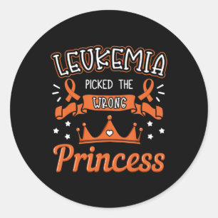 Leukaemia Picked The Wrong Princess Cancer Awarene Classic Round Sticker