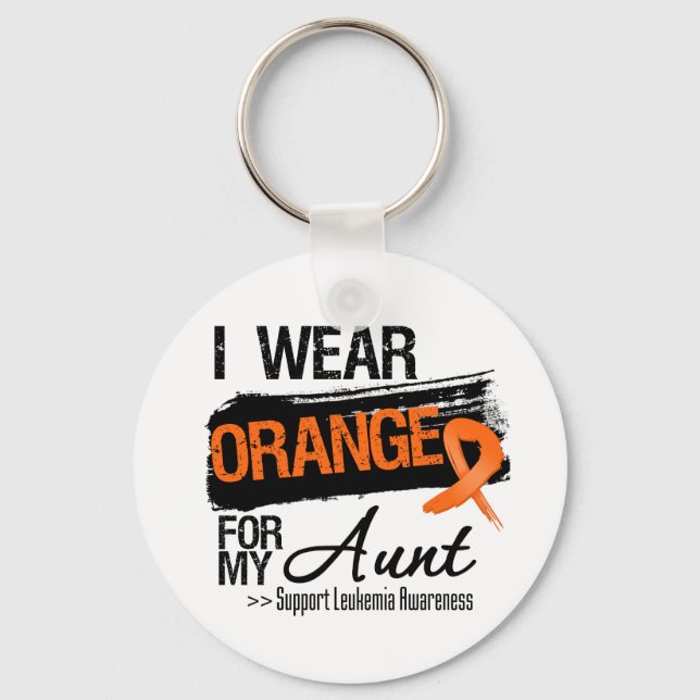 Leukaemia Ribbon For My Aunt Keychain (Front)