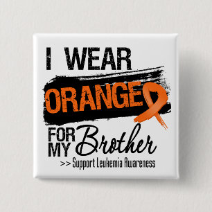 Leukaemia Ribbon For My Brother 2 Inch Square Button
