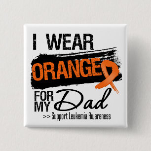 Leukaemia Ribbon For My Dad 2 Inch Square Button
