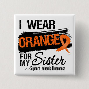Leukaemia Ribbon For My Sister 2 Inch Square Button