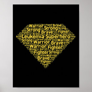 Leukaemia Superhero Childhood Cancer Awareness  Poster