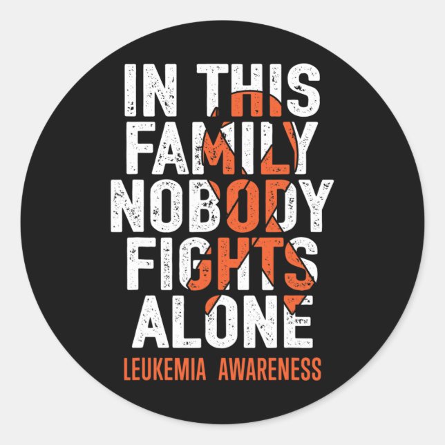 Leukaemia Support Squad Fighter Warrior Leukaemia  Classic Round Sticker (Front)