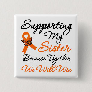 Leukaemia Supporting My Sister 2 Inch Square Button