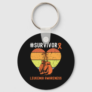 Leukaemia Survivor Blood Cancer Awareness Retro Keychain
