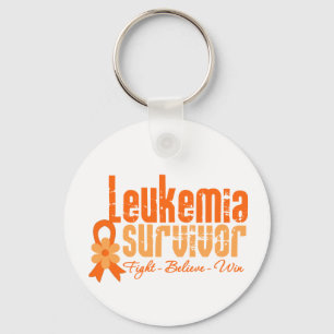 Leukaemia Survivor Flower Ribbon Keychain