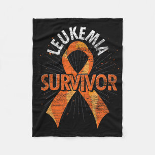 Leukaemia Survivor Orange Ribbon Cancer Leukaemia  Fleece Blanket