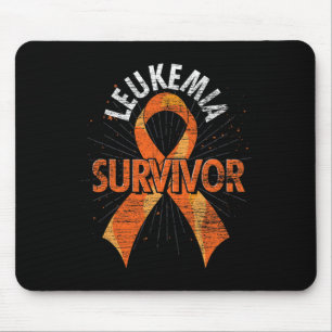 Leukaemia Survivor Orange Ribbon Cancer Leukaemia Mouse Pad
