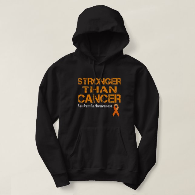 Leukaemia Survivor Stronger Than Cancer Leukaemia  Hoodie (Design Front)