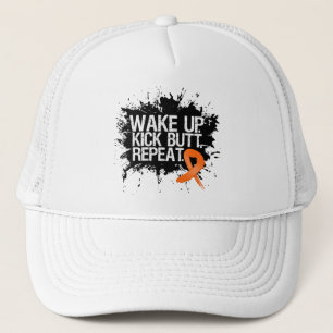Leukaemia Wake Up Kick Butt Repeat Trucker Hat