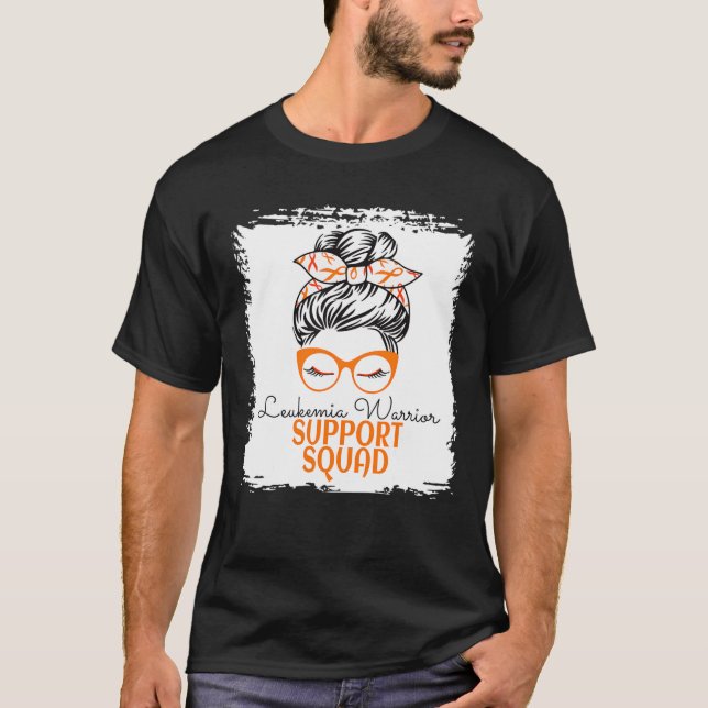 Leukaemia Warrior Awareness Support Messy Bun for  T-Shirt (Front)