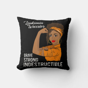 Leukaemia Warrior Indestructible Cancer Survivor A Throw Pillow