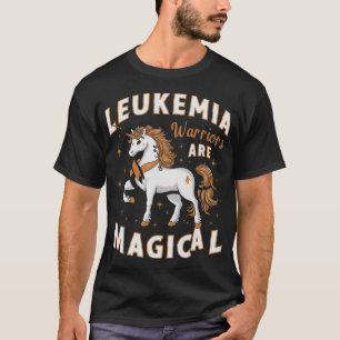 Leukaemia Warrior Magical Unicorn Orange Ribbon He T-Shirt