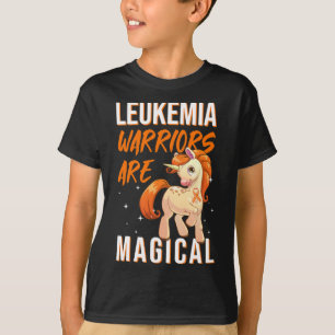 Leukaemia Warrior Magical Unicorn Orange Ribbon He T-Shirt