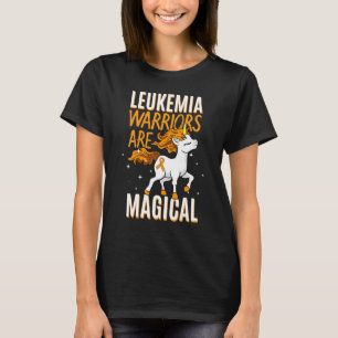 Leukaemia Warrior Magical Unicorn Orange Ribbon He T-Shirt