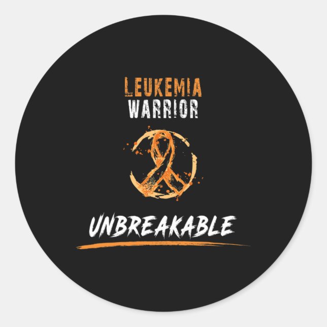 Leukaemia Warrior shirt Leukaemia Awareness Classic Round Sticker (Front)