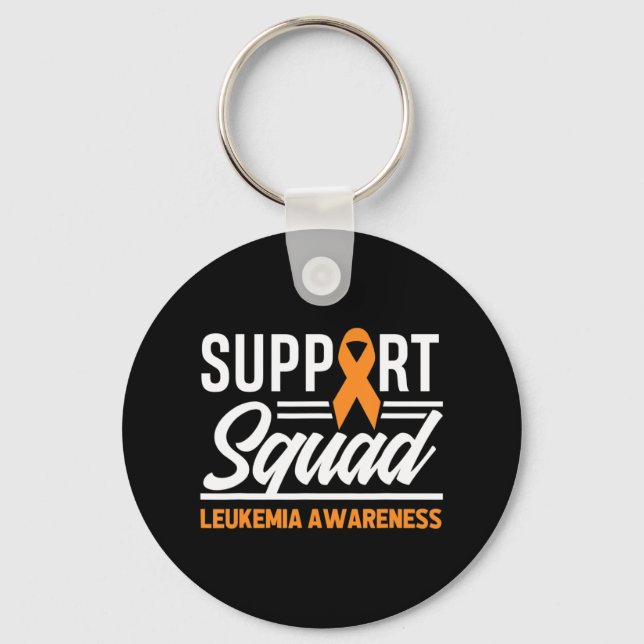 Leukaemia Warrior Support Squad Leukaemia Cancer A Keychain (Front)