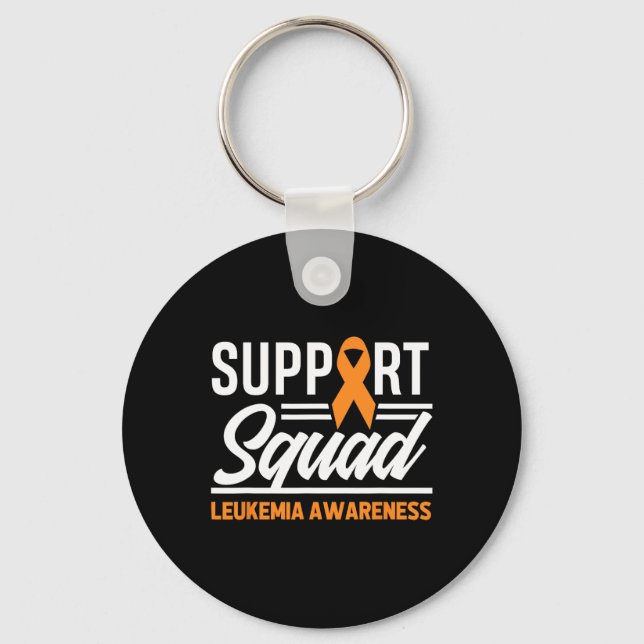 Leukaemia Warrior Support Squad Leukaemia Cancer A Keychain (Front)