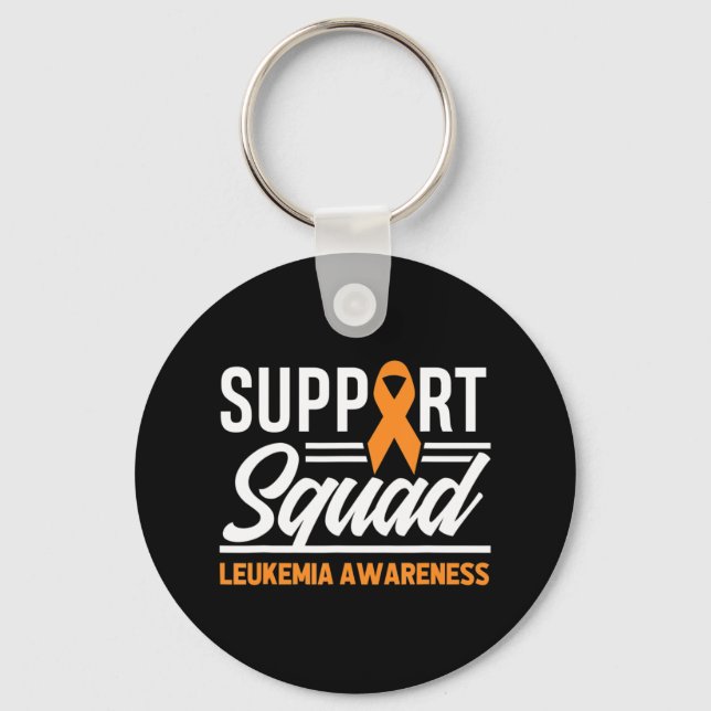 Leukaemia Warrior Support Squad Leukaemia Cancer A Keychain (Front)