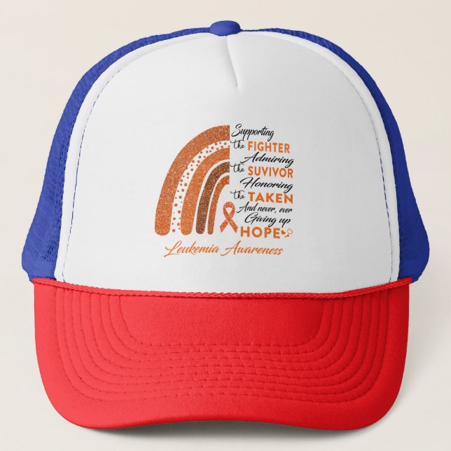 Leukaemia Warrior Supporting Fighter Trucker Hat (Front)