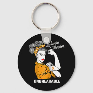 Leukaemia Warrior Unbreakable  Awareness Gift  Tee Keychain