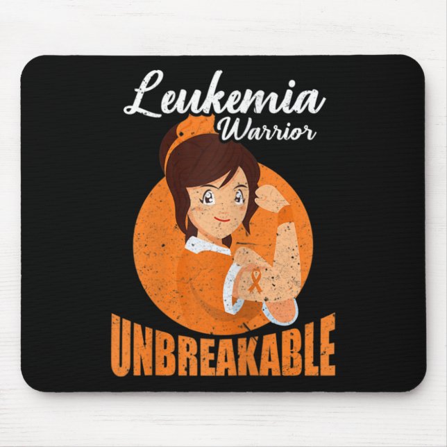 Leukaemia Warrior Unbreakable Blood Cancer Awarene Mouse Pad (Front)
