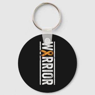 Leukaemia Warrior - Vertical Orange Cancer Awarene Keychain