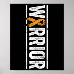 Leukaemia Warrior - Vertical Orange Cancer Awarene Poster