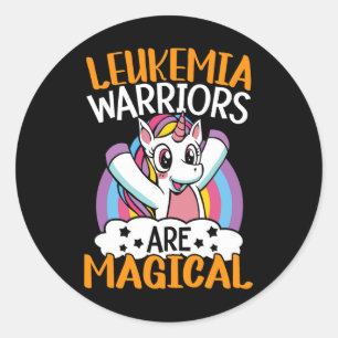 Leukaemia Warriors Are Magical Unicorn Leukaemia A Classic Round Sticker