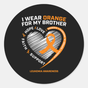 Leukemia Awareness Brother Gifts Kids Leukemia Awa Classic Round Sticker