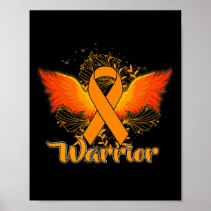 Leukemia Awareness  Fun Warrior Orange Ribbon Gift Poster