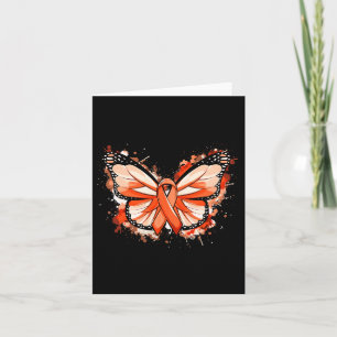 Leukemia Awareness Gifts Orange Ribbon Butterfly Card