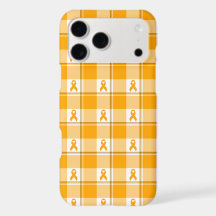 Leukemia Awareness Plaid Orange Ribbon