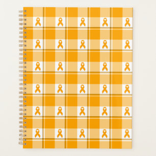 Leukemia Awareness Plaid Orange Ribbon Planner