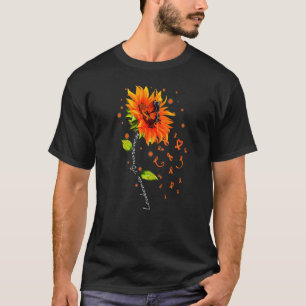 LEUKEMIA Awareness Sunflower Butterfly T-Shirt