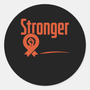 Leukemia Blood Cancer Awareness Stronger Warrior F Classic Round Sticker