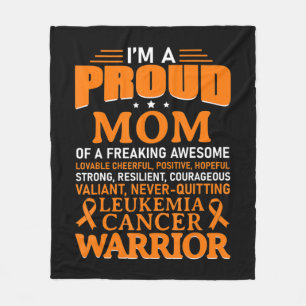 Leukemia Cancer Awareness Survivor Orange Ribbon M Fleece Blanket