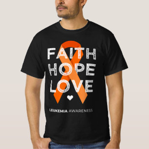 Leukemia Faith Hope Love Orange Ribbon Leukemia Aw T-Shirt