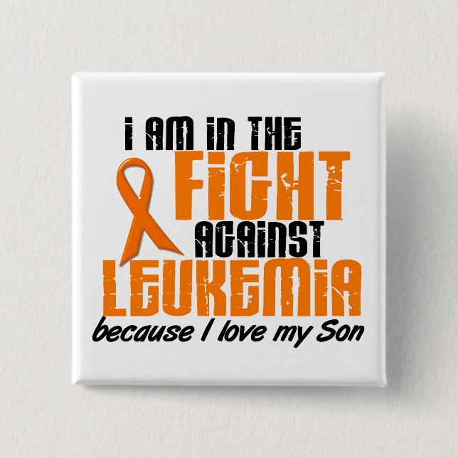 LEUKEMIA In The Fight For My Son 1 2 Inch Square Button (Front)