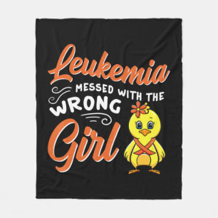 Leukemia Messed With The Wrong Girl Chick Awarenes Fleece Blanket