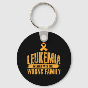 Leukemia Messed With Wrong Family Support Leukemia Keychain