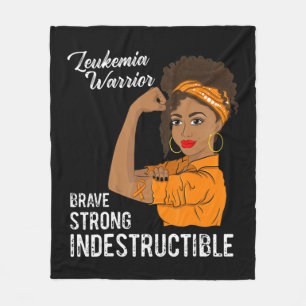 Leukemia Warrior Indestructible Cancer Survivor Aw Fleece Blanket