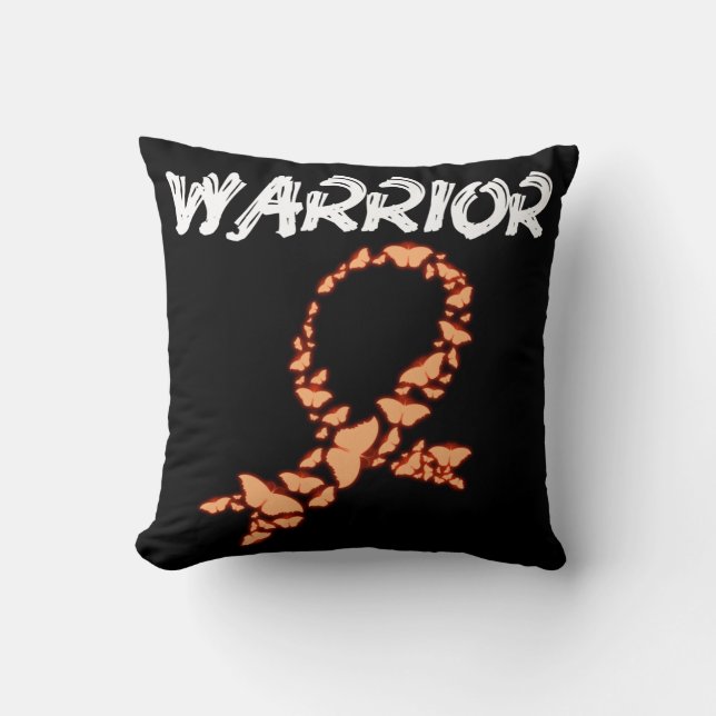 Leukemia Warrior Throw Pillow (Front)