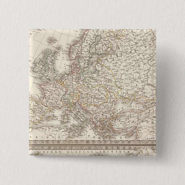 L'Europe 1789, 1813 2 Inch Square Button (Front)