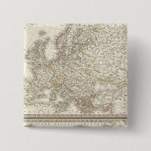 L'Europe 1789, 1813 2 Inch Square Button