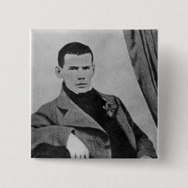 Lev Nikolaevich Tolstoy  as a student 2 Inch Square Button (Front)