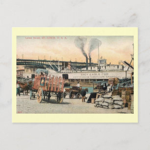 Levee Scene, St. Louis, Missouri Vintage Postcard