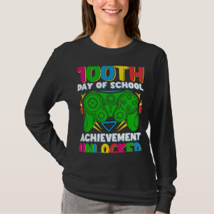 Level 100 Day Of School Unlocked Gamer 100th Days T-Shirt