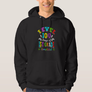 Level 100 Days Of 1st Grade Primary School Game Co Hoodie
