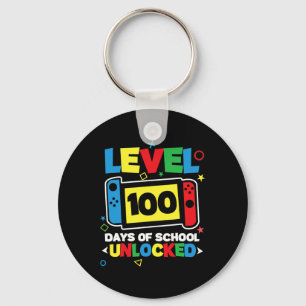 Level 100 Days Of School Complete Game Controller  Keychain